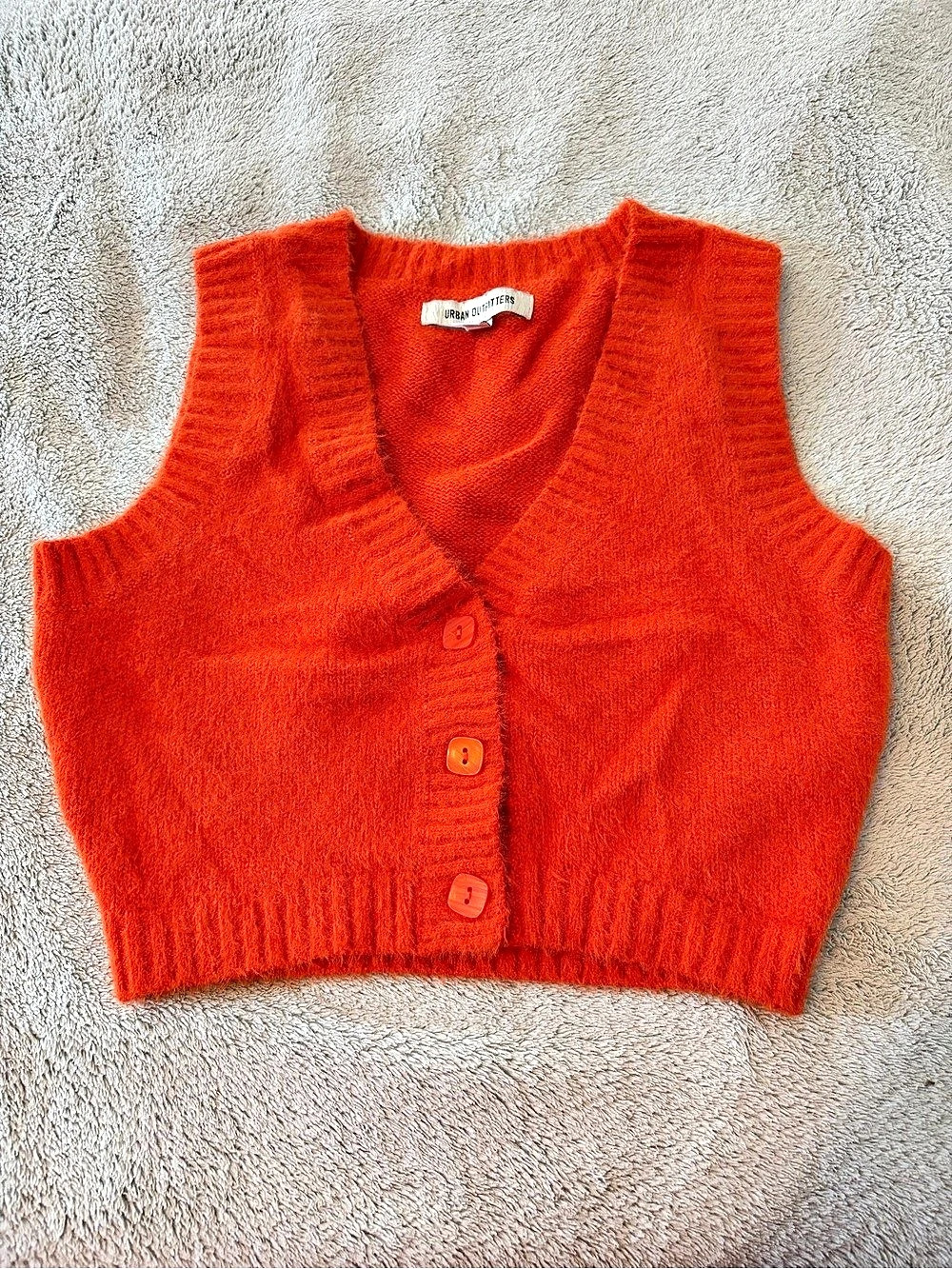 Urban Outfitters Orange V-Neck Sweater Vest Size Small